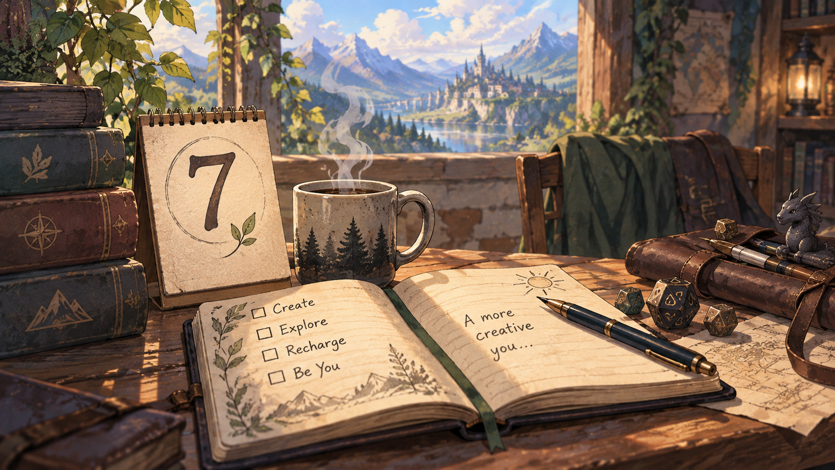 Illustrated seven-day creative challenge workbook